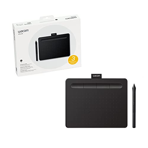 Wacom Intuos CTL4100 Tablette graphique pour Mac, PC, Chromebook et Android (petite) avec logiciel inclus Noir