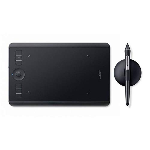 Wacom Intuos Pro Small - Numériseur - droitiers et gauchers - 16 x 10 cm - multitactile - électromagnétique - 6 Boutons - sans Fil, Filaire - Bluetooth, USB 2.0 - Noir