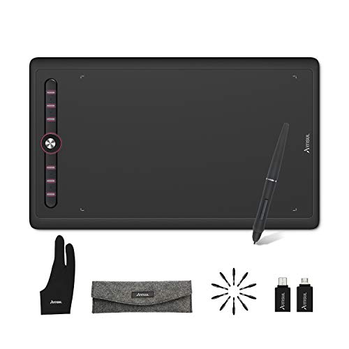 Artisul M0610Pro Tablette de Dessin Graphique 10 x 6 Pouces avec 8192 Niveaux de Stylet sans Pile, 8 Touches de Raccourci, lumière colorée, idéale pour l'enseignement en Ligne, Le Travail de Bureau