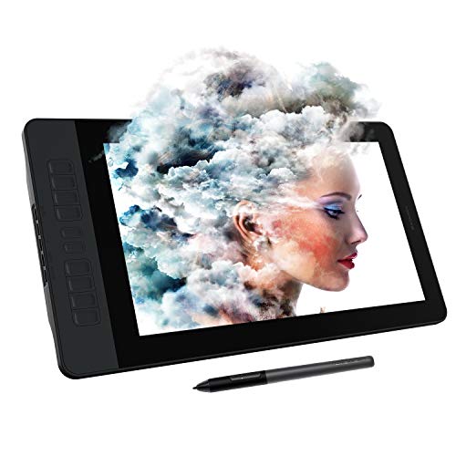 GAOMON PD1561 72% NTSC Tablette Graphique avec Écran IPS, 8192 niveaux de Pression Stylet sans Pile avec Fonction d'Inclinaison et 10 Touches de Raccourci