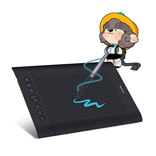 HUION Nouveau H610Pro V2 Tablette Graphique 10 x 6,25 Pouces Combinaison de 8 Touches Rapides dures et 16 Touches Souples Compatible avec Chromebook-pour débutant